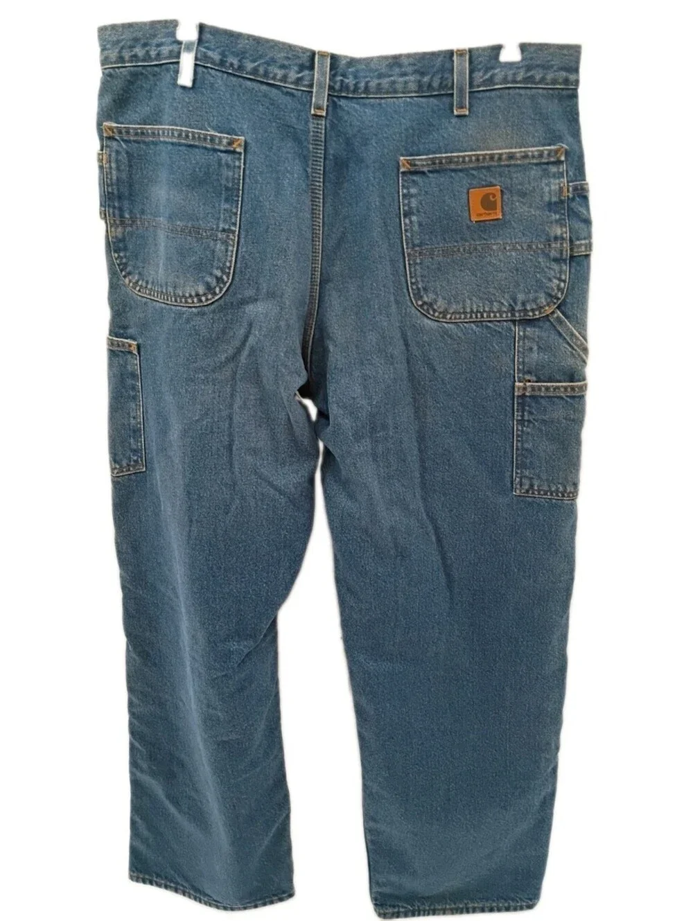 Carhartt Jeans Mens 38X32 Blue Denim Dungaree Fit Fleece Lined Workwear Outdoor